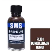 SMS PL181 Acrylic Lacquer Dunkelbraun Rlm61 30ml Scale Modellers Supply PAINT, BRUSHES & SUPPLIES