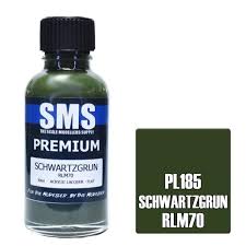 SMS PL185 Acrylic Lacquer Schwartzgrun Rlm70 30ml Scale Modellers Supply PAINT, BRUSHES & SUPPLIES