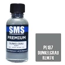 SMS PL187 Acrylic Lacquer Dunkelgrau Rlm74 30ml Scale Modellers Supply PAINT, BRUSHES & SUPPLIES