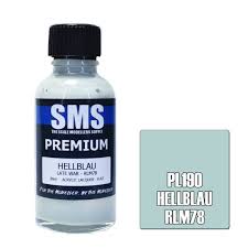 SMS PL190 Acrylic Lacquer Hellblau Rlm78 30ml Scale Modellers Supply PAINT, BRUSHES & SUPPLIES