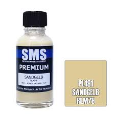 SMS PL191 Acrylic Lacquer Sandgelb Rlm79 30ml Scale Modellers Supply PAINT, BRUSHES & SUPPLIES