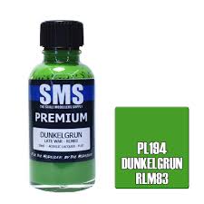 SMS PL194 Acrylic Lacquer Dunkelgrun Rlm83 30ml Scale Modellers Supply PAINT, BRUSHES & SUPPLIES