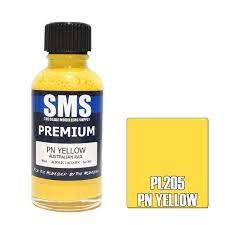 SMS PL205 Premium Acrylic Lacquer PN Yellow 30ml Scale Modellers Supply PAINT, BRUSHES & SUPPLIES