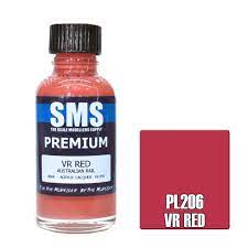 SMS PL206 Premium Acrylic Lacquer VR Red 30ml Scale Modellers Supply PAINT, BRUSHES & SUPPLIES