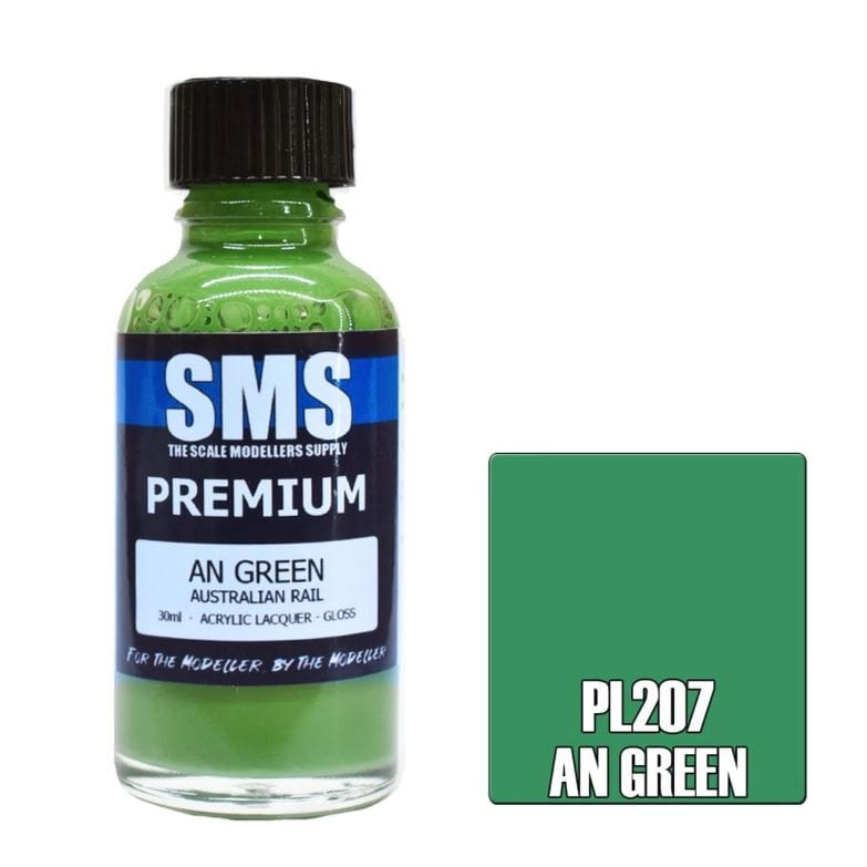 SMS PL207 Premium Acrylic Lacquer AN Green 30ml Scale Modellers Supply PAINT, BRUSHES & SUPPLIES