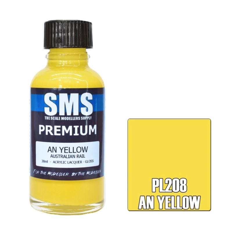 SMS PL208 Premium Acrylic Lacquer AN Yellow 30ml Scale Modellers Supply PAINT, BRUSHES & SUPPLIES