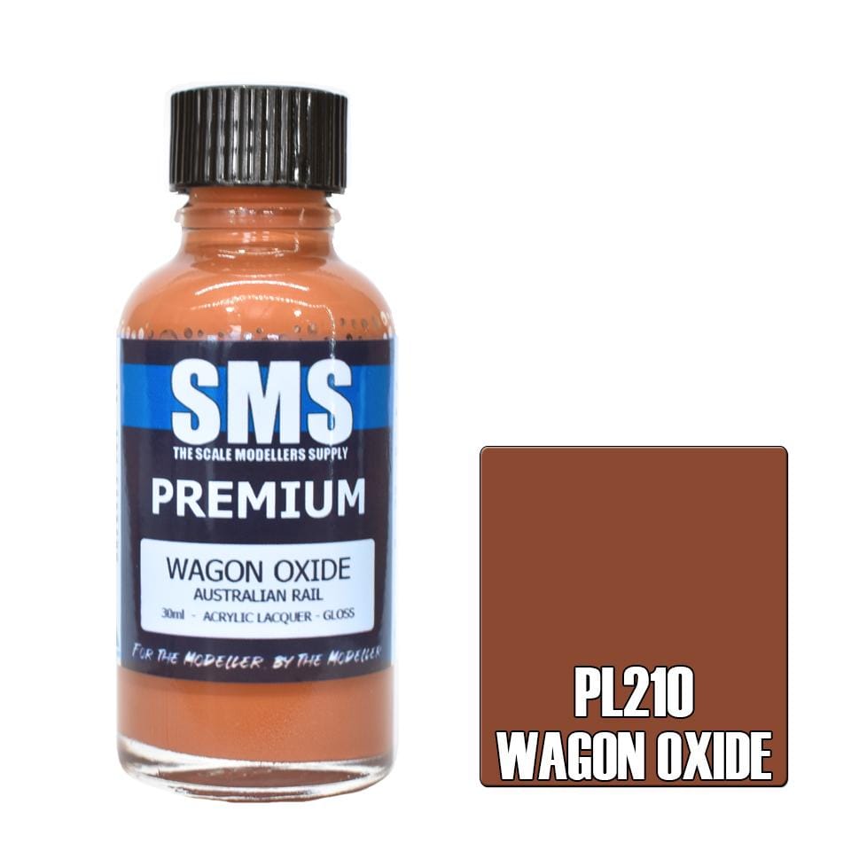 SMS PL210 Premium Acrylic Lacquer Wagon Oxide 30ml Scale Modellers Supply PAINT, BRUSHES & SUPPLIES