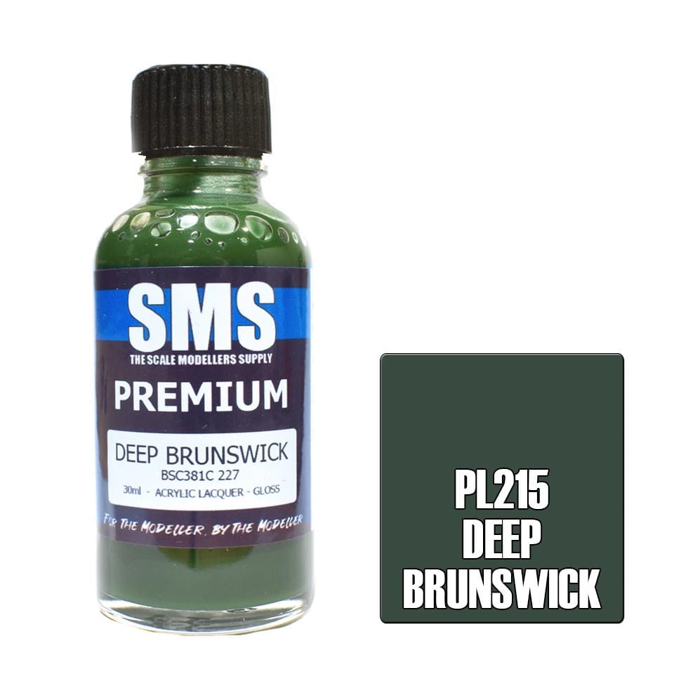 SMS PL215 Premium Acrylic Lacquer Deep Brunswick 30ml Scale Modellers Supply PAINT, BRUSHES & SUPPLIES