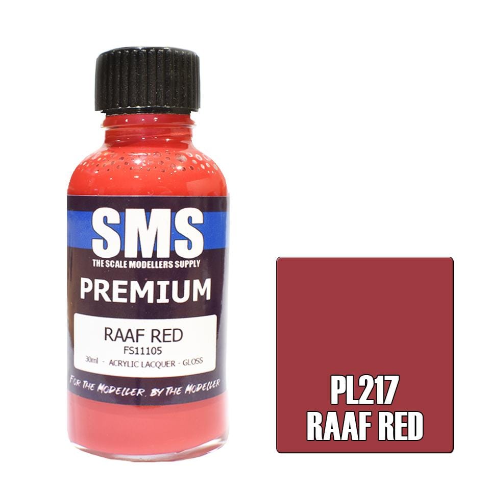 SMS PL217 Premium Acrylic Lacquer RAAF Red 30ml Scale Modellers Supply PAINT, BRUSHES & SUPPLIES