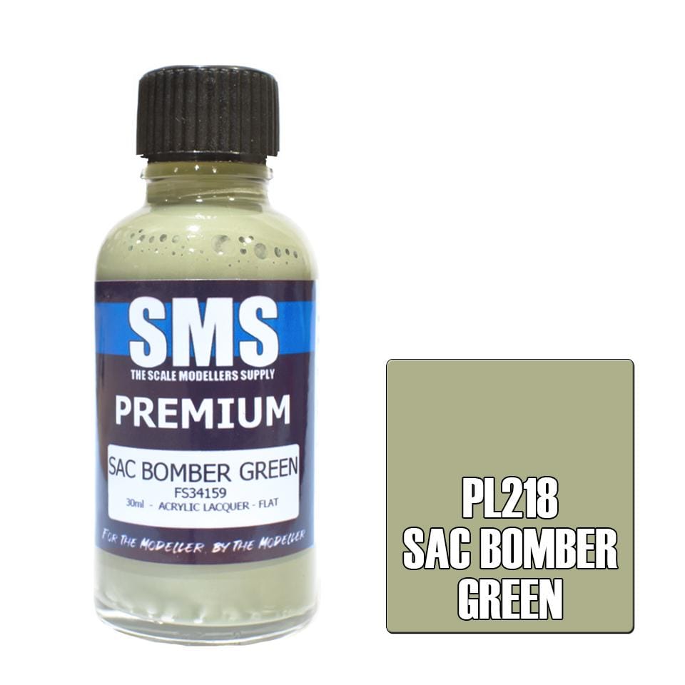 SMS PL218 Premium Acrylic Lacquer SAC Bomber Green 30ml Scale Modellers Supply PAINT, BRUSHES & SUPPLIES