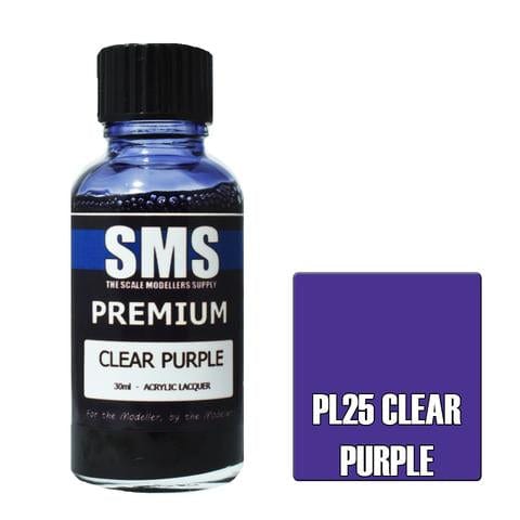 SMS PL25 Premium Acrylic Lacquer Clear Purple 30ml Scale Modellers Supply PAINT, BRUSHES & SUPPLIES