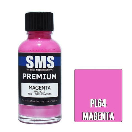 SMS PL64 Premium Acrylic Lacquer Magenta 30ml Scale Modellers Supply PAINT, BRUSHES & SUPPLIES