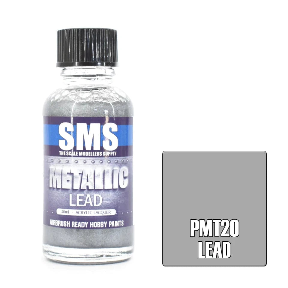 SMS PMT20 Metallic Acrylic Lacquer Lead 30ml - Hobbytech Toys