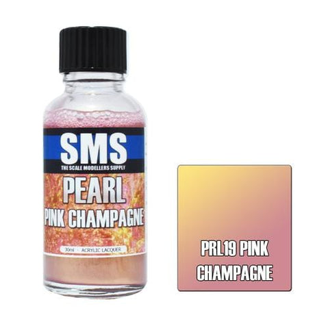 SMS PRL19 Premium Acrylic Lacquer Pearl Pink Champagne 30ml Scale Modellers Supply PAINT, BRUSHES & SUPPLIES