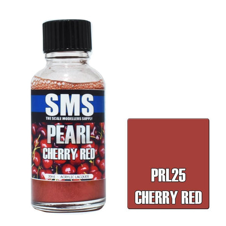 SMS PRL25 Acrylic Lacquer Pearl Cherry Red 30ml Scale Modellers Supply PAINT, BRUSHES & SUPPLIES