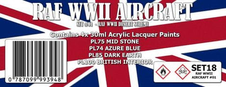 SMS SET18 RAF WWII Aircraft No.1 Colour Set Scale Modellers Supply PAINT, BRUSHES & SUPPLIES