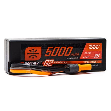 Spektrum 5000mah 3S 11.1v 100C Smart G2 Hard Case LiPo Battery IC5 Connector Spektrum BATTERIES & CHARGERS