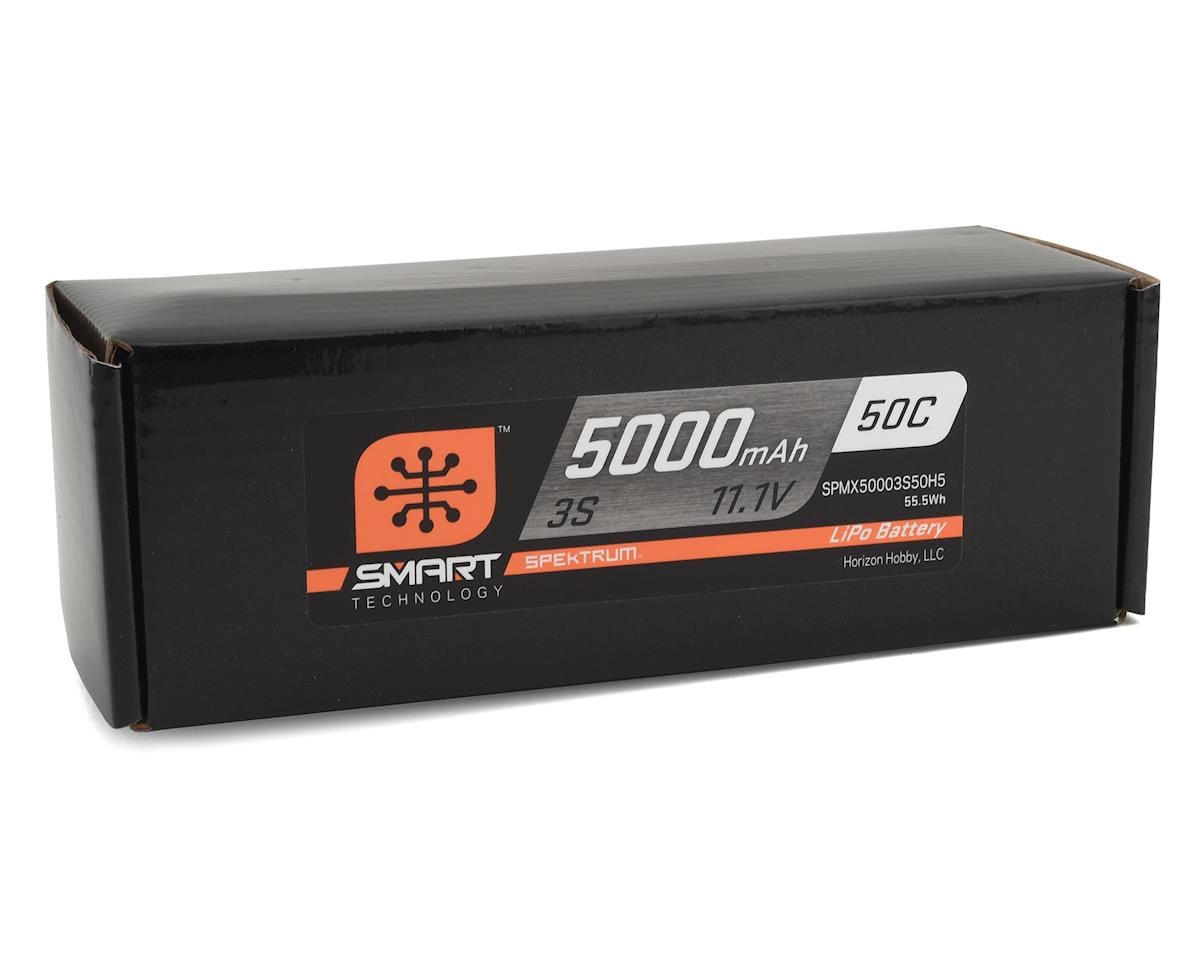 Spektrum 5000mah 3S 11.1v 50C Smart Hard Case LiPo Battery with IC5 Connector - Hobbytech Toys