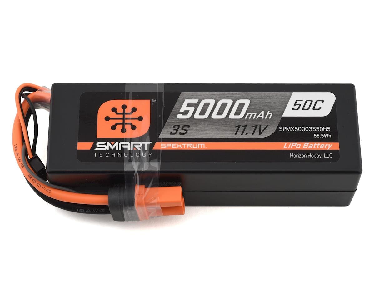 Spektrum 5000mah 3S 11.1v 50C Smart Hard Case LiPo Battery with IC5 Connector - Hobbytech Toys