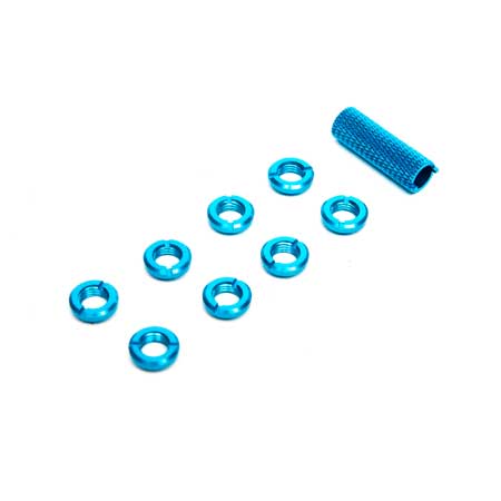 Spektrum Radio Blue Switch Nuts with Wrench, 8pcs Spektrum RADIO GEAR