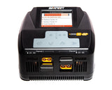 Sleek dual-channel Spektrum Smart S2200 charger with digital display, featuring 2x200W AC charging capabilities for efficient battery management.