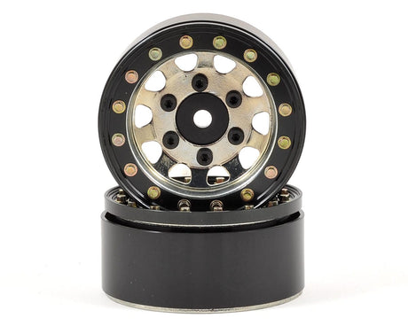SSD RC D Hole 1.55" Steel Beadlock Crawler Wheels (Silver) (2) - Hobbytech Toys