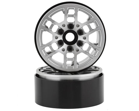SSD RC Toycoma 1.9 Beadlock Crawler Wheels (Silver) (2) - Hobbytech Toys