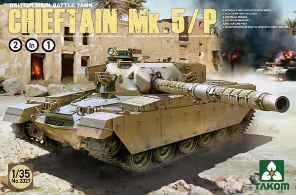 Takom 2027 1/35 British Main Battle Tank Chieftain Mk.5/P 2 in 1 Plastic Model Kit Takom PLASTIC MODELS