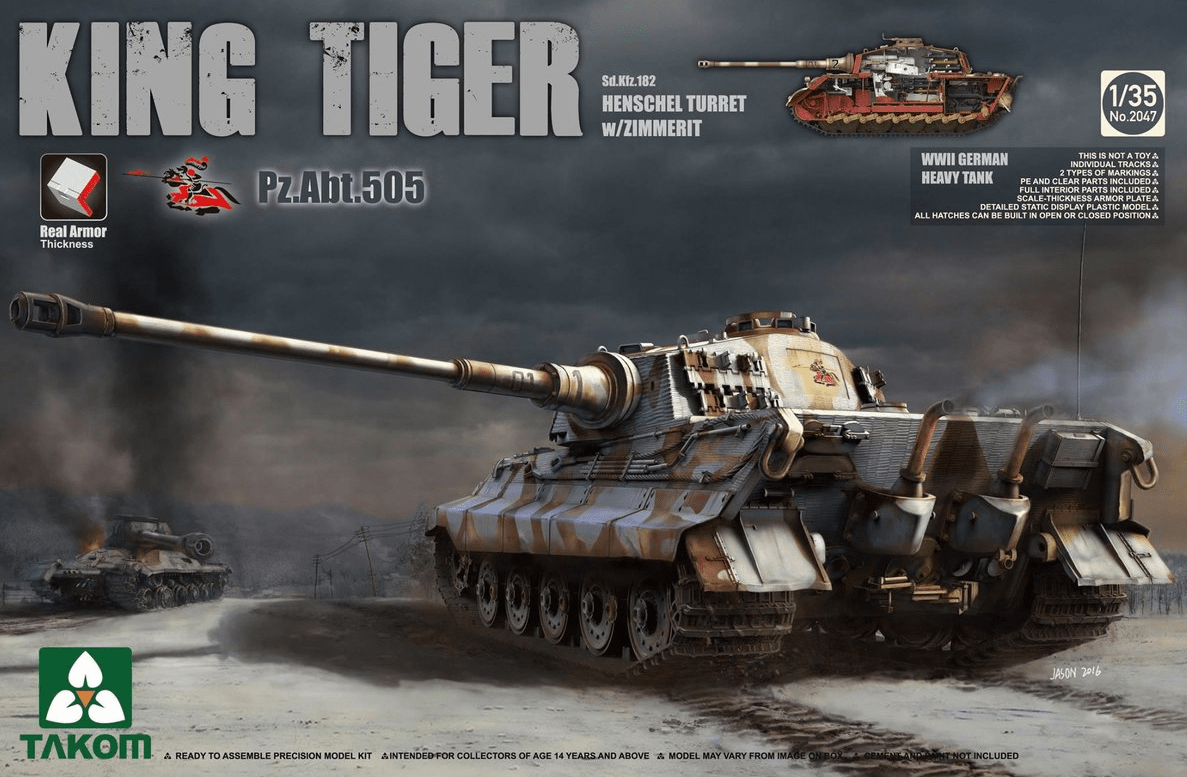 Takom 2074S 1/35 King Tiger Porsche Turret w/interior without Zimmerit Takom PLASTIC MODELS
