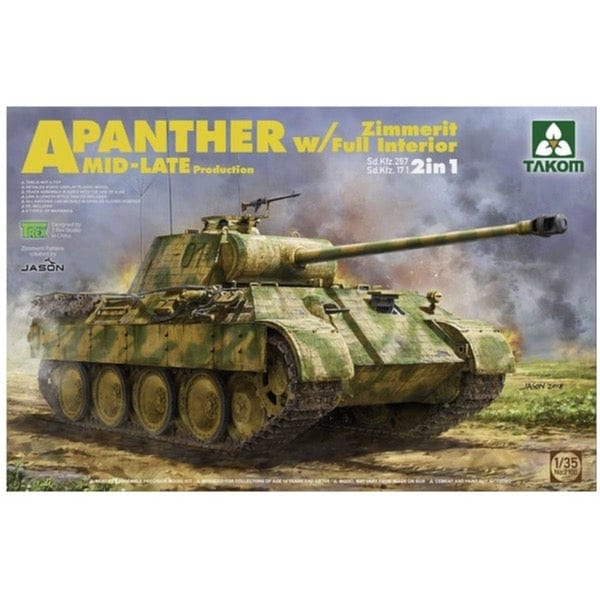 Takom 2100 1/35 WWII Sd.Kfz.171/267 Panther A Mid/late w/ Zimmerit/ full interior kit 2 in 1 Takom PLASTIC MODELS