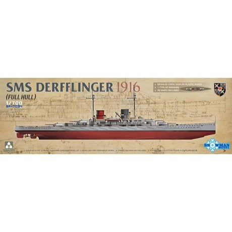 Takom SP-7034 1/700 SMS Derfflinger 1916 (Full Hull) Plastic Model Kit - Hobbytech Toys