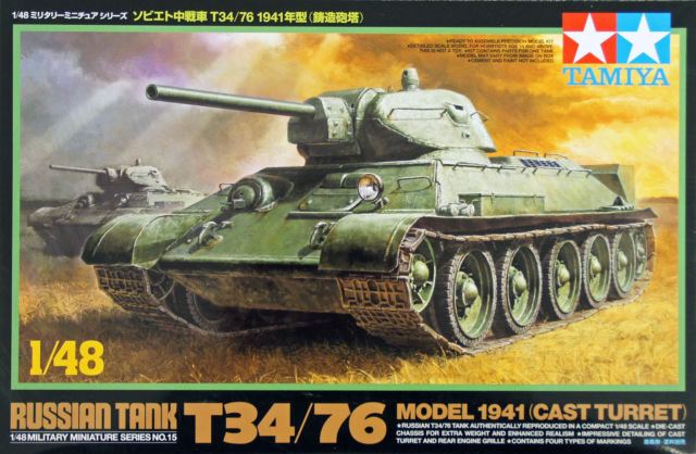 Tamiya 1/48 Russian Tank T34/76 Model 1941 Tamiya PLASTIC MODELS