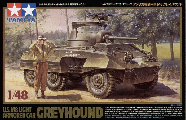 Tamiya 1/48 Us M8 Light Armored Car Greyhound Tamiya PLASTIC MODELS