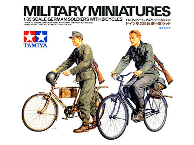 Tamiya 1/35 German Soldiers W/Bicycles Tamiya PLASTIC MODELS