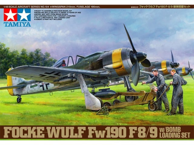 Tamiya 1/48 Focke Wulf Fw190 F8/9 W/Bomb Loading Set Tamiya PLASTIC MODELS