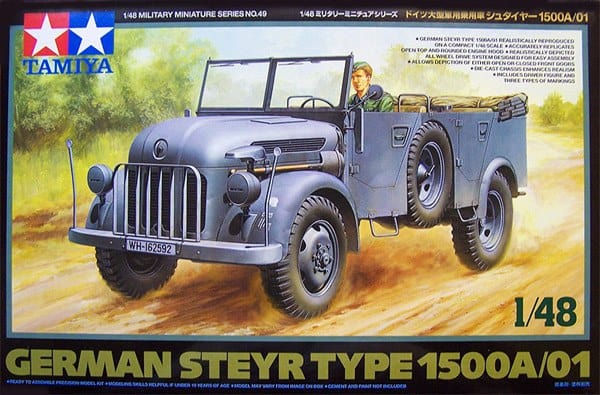 Tamiya 1/48 German Steyr Type 1500A/01 Tamiya PLASTIC MODELS