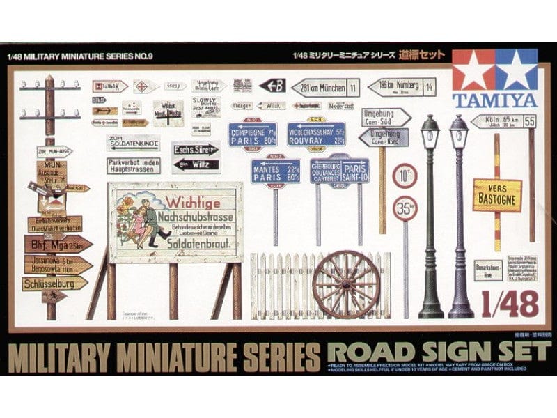 Tamiya 1/48 Road Sign Set Tamiya PLASTIC MODELS