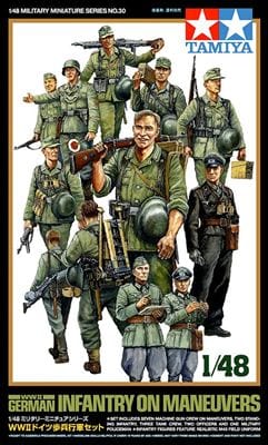 Tamiya 1/48 Wwii German Infantry On Maneuvers Tamiya PLASTIC MODELS