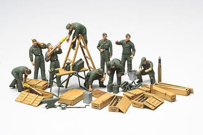 Tamiya 1/48 Wwii German Tank Crew Field Maintenance Set Tamiya PLASTIC MODELS