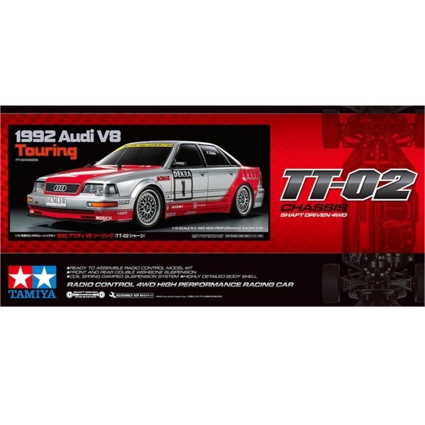 Tamiya 58699A 1/10 1992 Audi V8 Touring TT-02 RC Car Kit (No Esc) - Hobbytech Toys