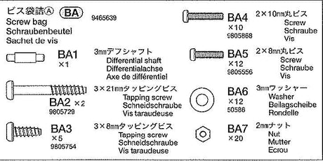 Tamiya 9465639 Screw Bag A - Hobbytech Toys