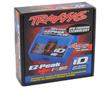 Compact Traxxas 2970AX EZ-Peak Plus 4 Amp ID Charger with Aus Plug, compatible with 2S and 3S LiPo batteries.