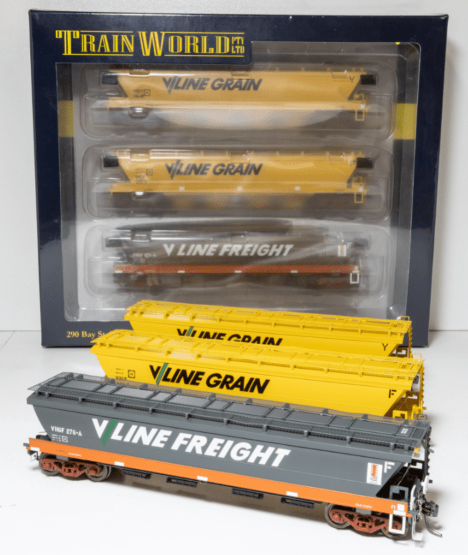 Train World TWP-2 V/Line Wheat Hopper 3 Car Pack Powerline TRAINS - HO/OO SCALE