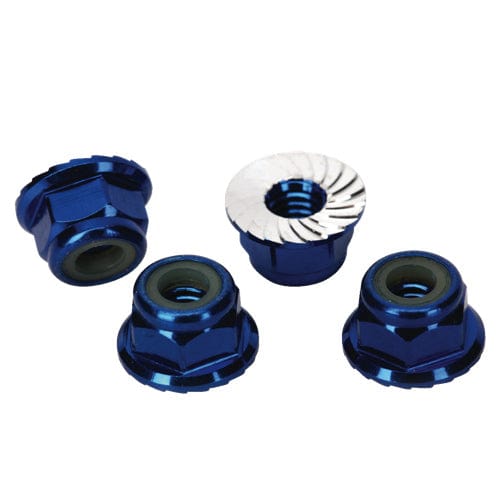 Traxxas 1747R Aluminium Flanged Serrated Wheel Nuts 4mm