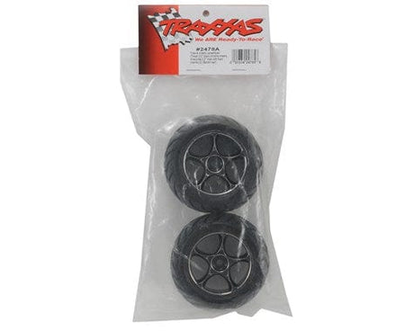 Traxxas 2478A Anaconda Rear Tires On Black Chrome Rims (2) Traxxas RC CARS - PARTS