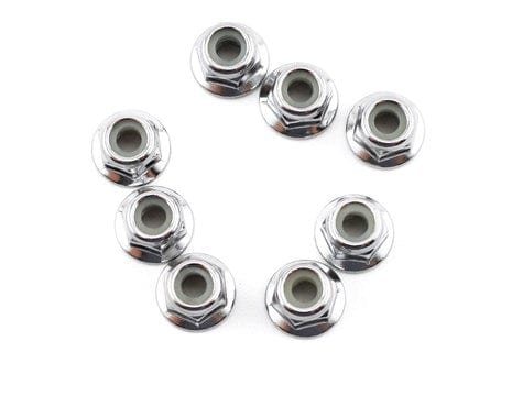 Traxxas 3647 4mm Steel Flanged Serrated Nylon Locknut (8)