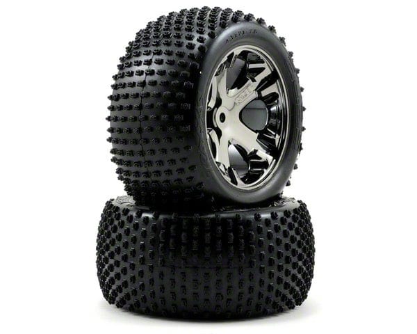 Traxxas 3770A Pre Mounted Rustler Rear Tires 2