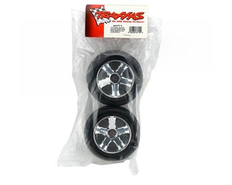 Traxxas 3771 Alias Front Tires w/All-Star Wheels Chrome (2) Traxxas RC CARS - PARTS