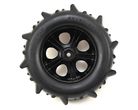 Traxxas 4175 Paddle Tires 2.8in Pre-Mounted w/All-Star Nitro Front Wheels (2) (Black Chrome) Traxxas RC CARS - PARTS