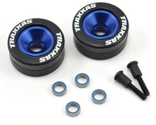 Traxxas 5186A Wheelie Bar Alloy Wheels Blue Anodized